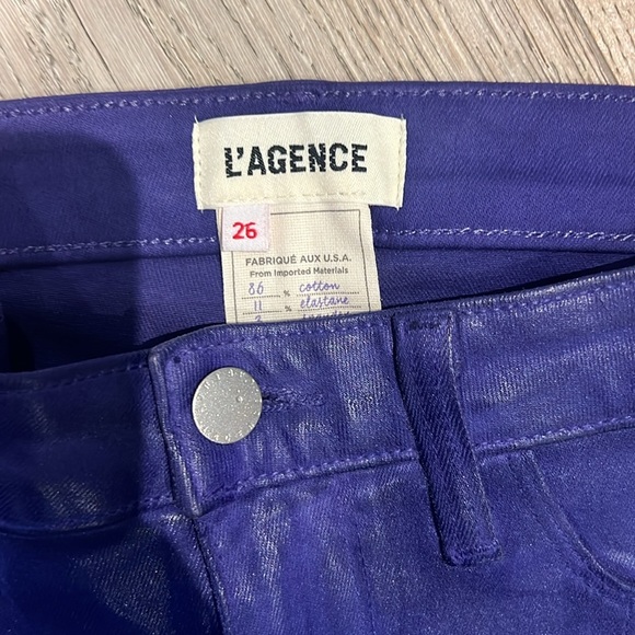 L’agence high waist split ankle coated purple pant size 26 worn once - Picture 3 of 3